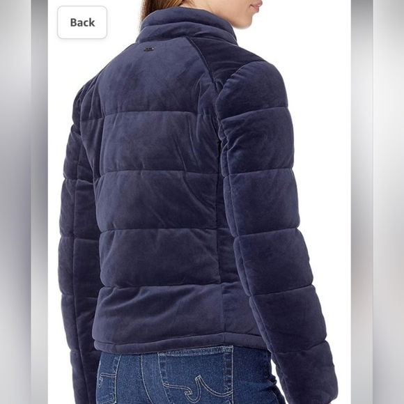 NWOT Marc New York navy quilted velvet puffer jacket size large - Picture 2 of 12